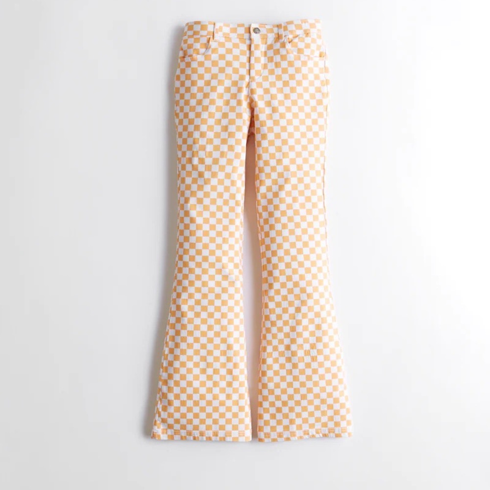 Hollister HIGH-RISE CHECKERBOARD FLARE PANTS